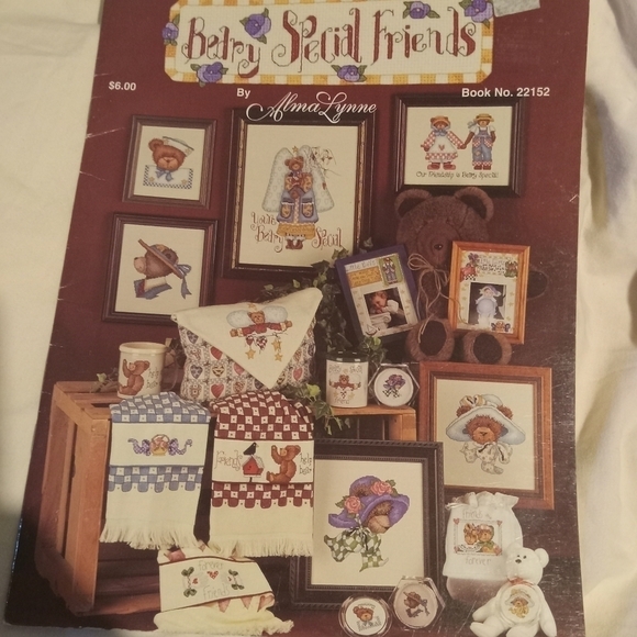 Beary Special Friends Cross Stitch Booklet Teddy Bears Angel Folk Art Primitive - Picture 1 of 2